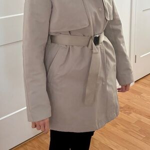 Lululemon Trench Coat Women’s 6 Khaki/Tan Belted Hooded Lightweight